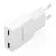 AISENS Cargador Ultra Delgado GaN 30W, 2xUSB-C PD3.0, Blanco