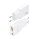 AISENS Cargador Ultra Delgado GaN 30W, 1xUSB-C PD3.0 QC4.0, 1xUSB-A QC3.0, Blanco