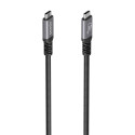 AISENS Cable USB4 Gen3x2 Aluminio 40Gbps 8K@60Hz 5A 48V 240W E-Mark, Tipo USB-C/M-USB-C/M, Negro, 2.0m