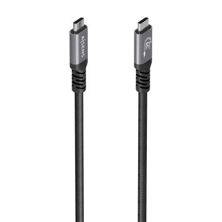AISENS Cable USB 3.2 Gen1 Aluminio 5Gbps 4K@60Hz 3A 60W E-Mark, Tipo USB-C/M-USB-C/M, Negro, 7.0M