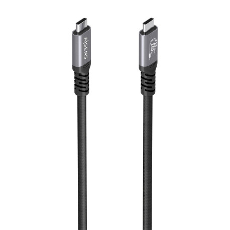 AISENS Cable USB 3.2 Gen2 Aluminio 10Gbps 8K@30Hz 5A 100W E-Mark, Tipo USB-C/M-USB-C/M, Negro, 5.0m