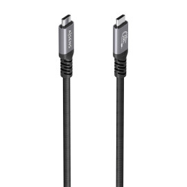 AISENS Cable USB 3.2 Gen2 Aluminio 10Gbps 8K@30Hz 5A 100W E-Mark, Tipo USB-C/M-USB-C/M, Negro, 4.0m