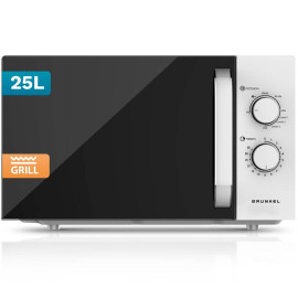 Grunkel MWG-25GRILL microondas Blanco, Negro Microondas con grill Encimera 25 L 850 W
