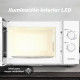 Grunkel MWG-25GRILL microondas Blanco, Negro Microondas con grill Encimera 25 L 850 W