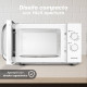 Grunkel MWG-25GRILL microondas Blanco, Negro Microondas con grill Encimera 25 L 850 W