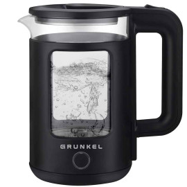 Grunkel HV-18CWPNG tetera eléctrica 1,8 L 1500 W Negro, Transparente