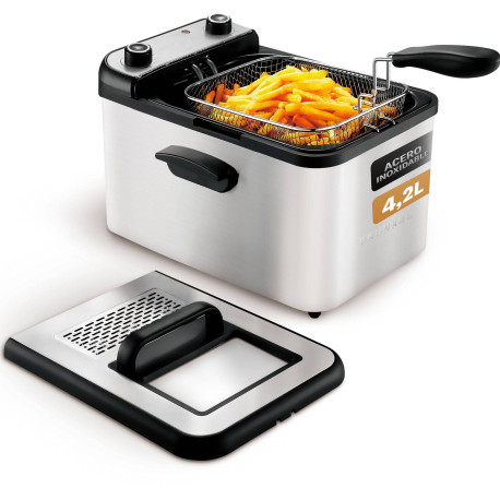 Grunkel MAXIFRYPRO freidora Sencillo 4,2 L Independiente 3000 W Acero inoxidable