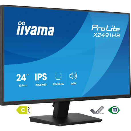 IIYAMA - iiyama ProLite X2491HS-B1 pantalla para PC 60,5 cm (23.8'') 1920 x 1080 Pixeles Full HD Negro - X2491HS-B1