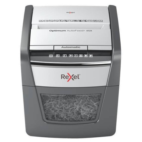 Rexel AutoFeed 45X triturador de papel Corte cruzado 55 dB Negro, Plata