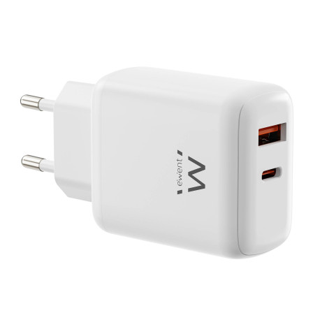 Ewent EW1329 cargador de dispositivo móvil Universal Blanco Corriente alterna Carga rápida Interior