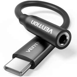 Adaptador Audio Vention BIIBA/ Jack 3.5 Hembra - USB Tipo-C Macho/ 10cm/ Negro
