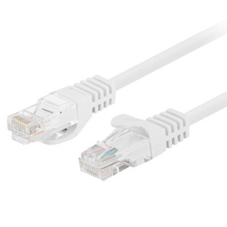 Cable red lanberg latiguillo cat.6 u - utp 0.25m blanco fluke passed 10 unidades