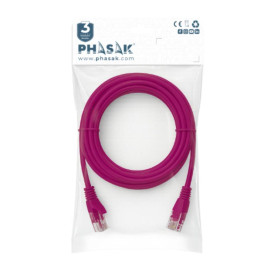 Phasak Cable de Red 100% Cu Cat.6 UTP Sólido Violeta 0.25 M