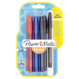 PAPERMATE - Papermate InkJoy 100 ST Negro, Azul, Rojo Bolígrafo Medio 8 pieza(s) - 1956745