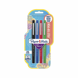 PAPERMATE - Papermate Flair rotulador Medio Negro, Azul, Verde, Rojo 4 pieza(s) - 2032365