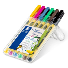 Staedtler Noris writing pen 307 rotulador de punta fina Negro, Azul, Marrón, Verde, Rosa, Amarillo 6 pieza(s)