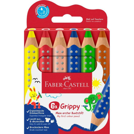 FABER-CASTELL - Faber-Castell 110630 lápiz de color Azul, Verde, Naranja, Rosa, Rojo, Amarillo 6 pieza(s) - 110630