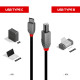 LINDY - Lindy 36943 cable USB 3 m USB 2.0 USB C USB B Negro - 36943