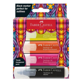Faber-Castell Textmarker 46 Glassy SF marcador 4 pieza(s) Punta redonda Multicolor
