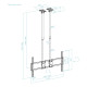 TOOQ - TooQ Soporte de Techo Extensible con doble mástil para Pantallas 60”-120'', Negro - LPCE11120TSLI-B