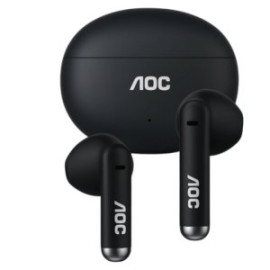 AURICULAR INTRAUDITIVO BLUETOOTH AOC ACT1501BK TWS IPX4 MIC NEGRO REPRODUCCION 20H CARGA USB-C TACTI