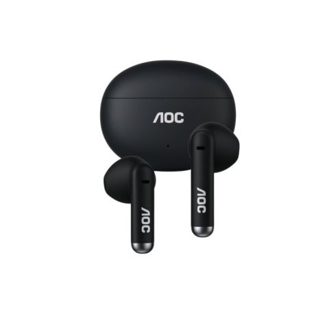 AURICULAR INTRAUDITIVO BLUETOOTH AOC ACT1501BK TWS IPX4 MIC NEGRO REPRODUCCION 20H CARGA USB-C TACTI