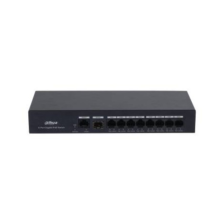 Dahua Technology PFS3110-8GT-65 switch No administrado L2 Gigabit Ethernet (10/100/1000) Energía sobre Ethernet (PoE) Negro