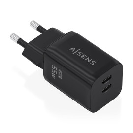 AISENS Cargador GaN 65W, 2xUSB-C PD3.0 QC4.0, Negro
