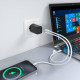 AISENS Cargador GaN 65W, 2xUSB-C PD3.0 QC4.0, Negro
