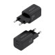 AISENS Cargador GaN 65W, 2xUSB-C PD3.0 QC4.0, Negro