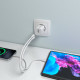 AISENS Cargador GaN 65W, 2xUSB-C PD3.0 QC4.0, Blanco