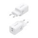 AISENS Cargador GaN 65W, 2xUSB-C PD3.0 QC4.0, Blanco