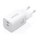 AISENS Cargador GaN 65W, 2xUSB-C PD3.0 QC4.0, Blanco