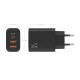 AISENS Cargador GaN 32W, 2xUSB-C PD3.0, 2xUSB-A, Negro