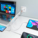 AISENS Cargador GaN 32W, 2xUSB-C PD3.0, 2xUSB-A, Blanco