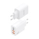 AISENS Cargador GaN 32W, 2xUSB-C PD3.0, 2xUSB-A, Blanco