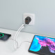 AISENS Cargador GaN 20W, 1xUSB-C PD3.0, 1xUSB-A QC3.0, Negro