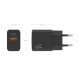 AISENS Cargador GaN 20W, 1xUSB-C PD3.0, 1xUSB-A QC3.0, Negro