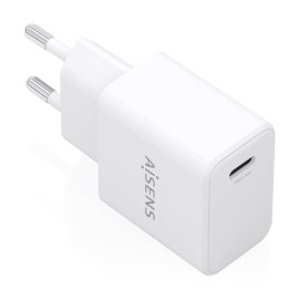 AISENS Cargador GaN USB-C PD3.0 1xUSB-C 20W, Blanco