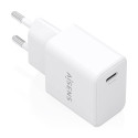 AISENS Cargador GaN USB-C PD3.0 1xUSB-C 20W, Blanco
