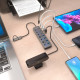 AISENS Hub USB3.1 Gen1 USB-C USB-A, USB-C/M+USB-A/M-4xUSB-A/H+3xUSB-C/H+1xUSB-C/H ALIM., Gris, 30cm