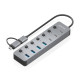 AISENS Hub USB3.1 Gen1 USB-C USB-A, USB-C/M+USB-A/M-4xUSB-A/H+3xUSB-C/H+1xUSB-C/H ALIM., Gris, 30cm