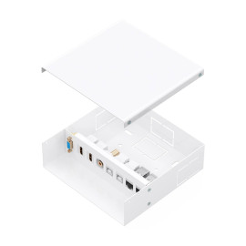 AISENS Caja de Conexiones VGA+Jack 3.5+2xHDMI+2xUSB-B+2xRJ45 Cat.6A STP, Blanco