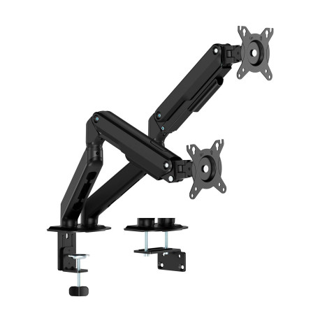 AISENS Soporte de Mesa Eco Contrapeso Giratorio e Inclinable para Monitor/TV 9kg (3 Pivotes, 2 Brazos) de 17-32, Negro