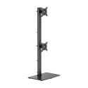 AISENS Soporte de Mesa Con Peana Eco Giratorio e Inclinable para 2 Monitor/TV 12kg de 17-34, Negro
