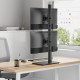 AISENS Soporte de Mesa Con Peana Eco Giratorio e Inclinable para 2 Monitor/TV 12kg de 17-34, Negro