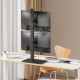 AISENS Soporte de Mesa Con Peana Eco Giratorio e Inclinable para 2 Monitor/TV 12kg de 17-34, Negro