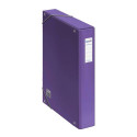 CAJAS DE PROYECTOS CARTÓN FORRADO LOMO DE 5 CM MORADO CON ETIQUETA 245X350X50 DOHE 10363