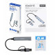 Ewent EW1154 hub de interfaz USB 3.2 Gen 1 (3.1 Gen 1) Type-A + Type-C Gris