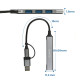 Ewent EW1154 hub de interfaz USB 3.2 Gen 1 (3.1 Gen 1) Type-A + Type-C Gris